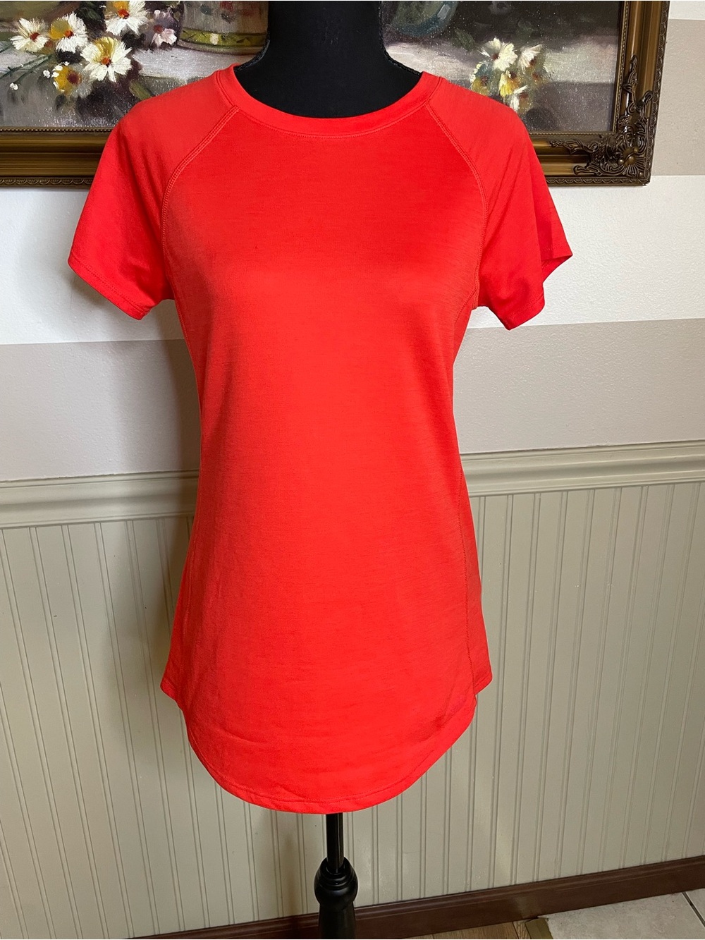 The North Face Flashdry deepCoral -red Short-Sleeve Crew Tee size Small - Picture 4 of 10